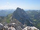 Blick zur Kellespitze, dem höchsten Gipfel der Tannheimer Berge