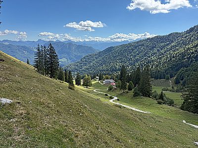 Blick hinunter zur Wuhrsteinalm