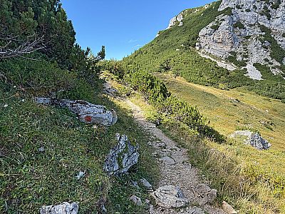 Wir steuern den Sattel zwischen Geigelstein und Rossalpenkopf an