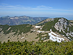 Blick hinunter zum Sattel und zum Rossalpenkopf