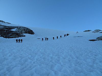 Über den Gran Paradiso-Gletscher...
