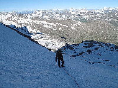 Rückblick auf den steileren Hang