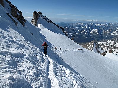 Rückblick zum Gipfelhang