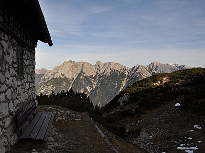 Blick von der Arnspitzhütte auf das Karwendel