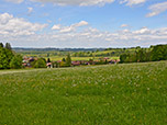 Blick vom Heimgarten-Parkplatz nach Ohlstadt