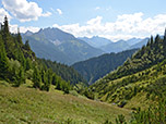 Blick zurück zu den Lechtaler Alpen