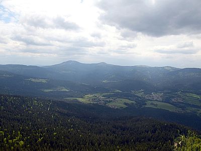 Der Ausblick vom kleinen Osser zum Großen Arber