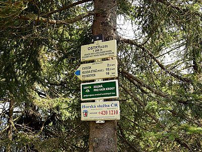 Wegweiser auf der tschechischen Seite