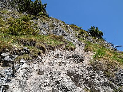 Vor dem Quergang kann man sich ein wenig im A-Gelände entspannen