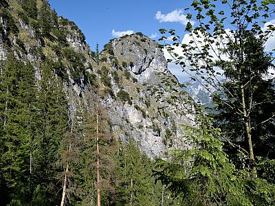 Noch einmal können wir einen Blick auf den Grünstein-Klettersteig werfen