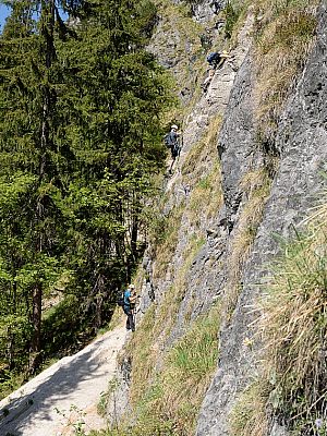 Der Ausblick vom Einstieg der Hotelroute (E) zum Isidorsteig (C)