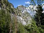 Noch einmal können wir einen Blick auf den Grünstein-Klettersteig werfen