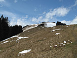 Blick zurück zur Schnaiteralm und zum Zwieselberg