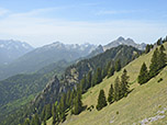 Blick zu Scheinbergspitze, Hochplatte und Klammspitze