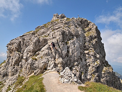 Der Blick zurück auf den Westlichen Wengenkopf