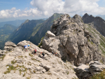Weiter auf dem Grat folgt der vielleicht interessanteste Teil des Klettersteigs