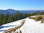 Für den Abstieg nach Kappel gehen wir links an der Hörnlehütte vorbei, ...