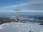Gipfelkreuz des Hirschbergs mit Tegernsee
