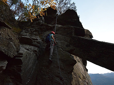 Ein letztes Mal geht es über eine Wand (C/D) ...