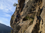 An vielen Stellen der Ferrata ist Reibungsklettern angesagt