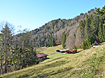 Blick zu den Hütten der Stubenalm