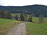 Wir wandern rechtshaltend bergab zum Weiler Weißenbach