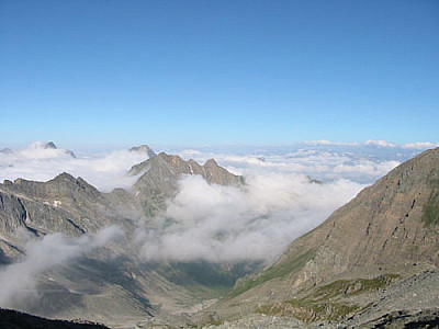 Blick zurück in Richtung Pfunderer Berge