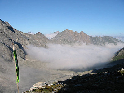 Ein Blick zurück ins Tal von der Hochfeilerhütte