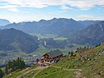 Blick über das Hochgernhaus Richtung Geigelstein
