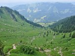Blick von der Brunnenauscharte auf den Aufstiegsweg