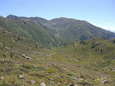 Blick zurück über den Aufstiegsweg
