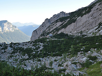 Der Ausblick zurück zur Blaueishütte