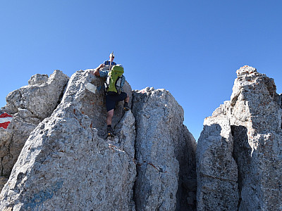 Noch ein beherzter Tritt, dann sind wir oben
