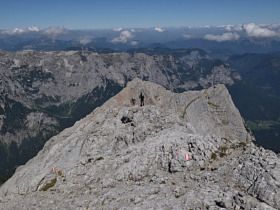 Der Blick zurück auf den Aufstiegsgrat