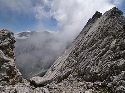 Der Blick durch die Ofentalscharte Richtung Watzmann