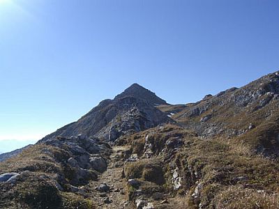 Blick zurück zum Gipfel