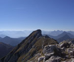 Blick zum höchsten Punkt am Grat