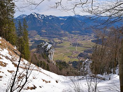 Der Ausblick nach Osten auf Unterwössen