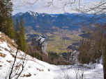 Der Ausblick nach Osten auf Unterwössen