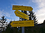 Wegweiser beim Almkreuz