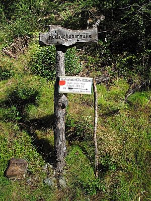 Wegweiser am Hüttenparkplatz