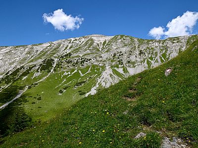 Auch der Gipfel der Hochschrutte ist nun zu sehen.
