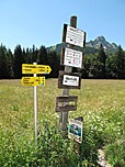 Wegweiser beim Gasthof Bodenbauer