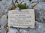 In Gedenken an die ehemaligen Hüttenwirte des Reichenhaller Hauses, die 1993 ermordet wurden