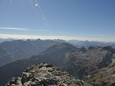 Blick nach Westen auf den Allgäuer Hauptkamm