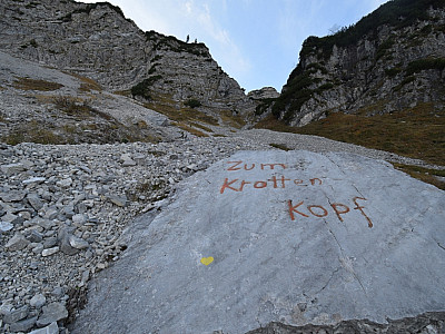 Meist ist der Krottenkopf auf unserem Weg angeschrieben
