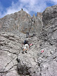 ...zum Einstieg des Hunerscharten-Klettersteigs