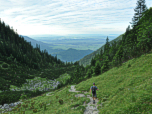 Blick nach Norden während des Abstiegs