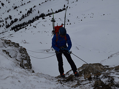 Am Doppelstrang geht es gut 25 m runter