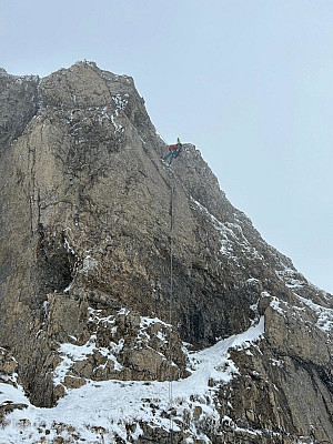 Die Abseilstelle von unten.